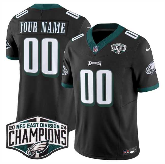 Men & Women & Youth Philadelphia Eagles Active Player Custom Black 2024 NFC East Champions F.U.S.E. Vapor Untouchable Limited Stitched Football Jersey